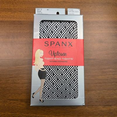 Spanx Womens Uptown Tight-End Tights Dotted Net Black Size C Bodyshaping NWT
